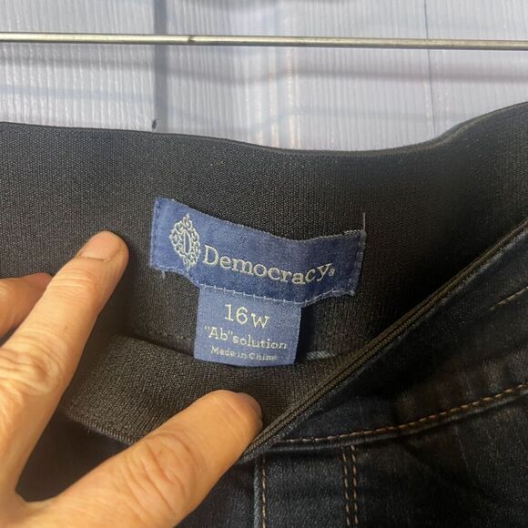Democracy "Ab"solution Pull On Jegging Denim Blue Jean Dark Wash Size 16W - Picture 7 of 9